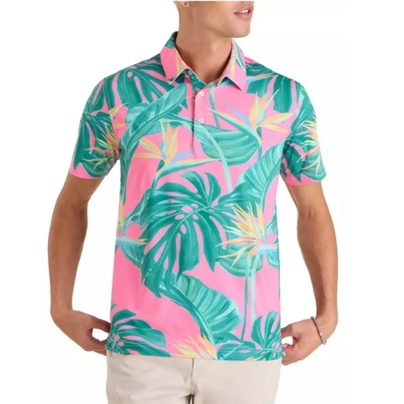 Chubbies Mens Birds Of Paradise Performance Polo, NWT - Picture 4 of 6